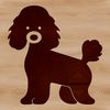 A standing poodle illustration in vector format.