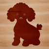 Stylized Poodle Illustration A stylized illustration of a poodle sitting on its hind legs.