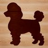 A single standing poodle in a simple silhouette form.