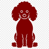 Stunning Sitting Poodle Vector Drawing - PNG