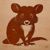 Colorful Animal Clip Art A colorful illustration of a possum in a natural environment.