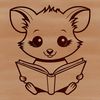 Nocturnal Possum Reading a Book Illustration A nocturnal marsupial in a thoughtful pose, reading a book.