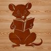 Whimsical Wildlife Study An illustration of a possum engaged in quiet study with a book.