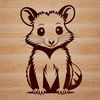 A detailed illustration of a possum animal in vector format.