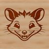 Wildlife Possum Portrait Illustration Close-up illustration of a possum's face, a wild animal native to various regions.