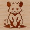 Free SVG Design of a Cute Possum A detailed illustration of a wild animal, specifically a possum, created as an SVG vector graphic.