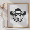 Cute Cartoon Possum Wearing a Fun Hat A marsupial possum standing upright, wearing a cartoonish hat.