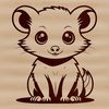 Wild Possum Illustration SVG A detailed illustration of a small wild animal known as a possum.