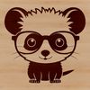 A cartoon possum character wearing glasses in a simple, illustrative style.