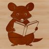 Forest Friend Reading a Book A wild animal possum reading a book in a forest environment.