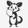 Wildlife Portrait: Possum in Forest Setting A digital illustration of a possum in its natural habitat, showcasing the characteristics of this wild animal.