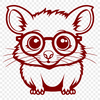 A small wild animal, a possum, is depicted wearing glasses in this vector design.