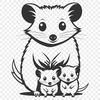 Beautiful Dasyuridae Animal Vector Art A detailed illustration of a possum, a wild animal from the family Dasyuridae.