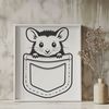 Free Possum Clip Art Design Illustrated possum with pouch and claws, suitable for vector design projects.