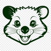 A detailed illustration of a wild animal, a possum, created as a vector graphic.