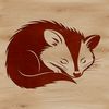 Sleeping Marsupial Design A rendering of a wild possum in a sleeping position.