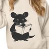 Wild Possum Reads Book Vector Art A wild possum sitting on a branch, reading a book, in simple vector illustration style.