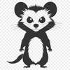 Free SVG Clip Art Possum A vector graphic representation of a wild animal, specifically a possum.