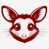 A digital illustration of a possum in its natural habitat.