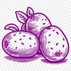 A single white potato with brown skin and eyes, suitable for vector art and design projects.