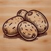 Delightful Food Illustration SVG A detailed illustration of a potato, suitable for printing and cutting out with a Cricut machine or laser cutter.