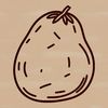 Simple Stylized Potato Design for Digital Use A stylized illustration of a potato with simple lines and shapes, suitable for digital design projects.