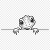 Whimsical Rock-Sitting Lizard Illustration A cartoon lizard peeking out from behind a rock, created as a vector graphic.