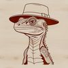 Lizard Clipart Illustration A reptilian animal with scales and a long tail, depicted in vector format.