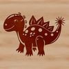 An outline style dinosaur design made with scalable vector graphics for digital use.