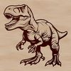 A prehistoric Tyrannosaurus Rex dinosaur silhouette made from vector art, suitable for cutting machines like Cricut.