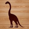 Large prehistoric brachiosaurus dinosaur in silhouette form.