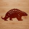 Dino Illustration Vector Art A stylized illustration of an ankylosaurus in a prehistoric landscape.