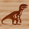 Dino SVG Vector Art Design A detailed SVG image of a dinosaur for cutting machine or stencil use in personal or commercial projects.