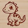 A cute dinosaur design suitable for cutting machines like Cricut or laser cutters.