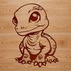 A small, cute dinosaur graphic designed as a stencil or cutting file for various digital and craft applications.