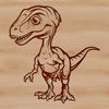 A prehistoric dinosaur illustration in a single color style.