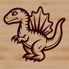 A detailed illustration of a prehistoric dinosaur in mid-step, suitable for vector design projects.