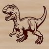 A prehistoric dino with textured skin in a digital vector design.