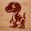 Cute Baby Dino Clip Art Design A prehistoric dinosaur illustration in vector format, suitable for various cutting machines and graphic design software.