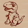 A cute prehistoric baby dino illustration in vector art format.