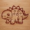 A baby prehistoric dinosaur with large eyes and small teeth, suitable for vector art design.