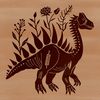 Dino Floral Artwork in Vector Format A prehistoric dinosaur illustration with ornate floral details.