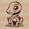 A cute dinosaur graphic designed as a vector image.