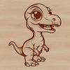 A prehistoric baby dino in a simple design