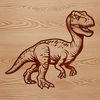 A prehistoric dino design made from simple vector shapes.