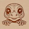 A prehistoric baby dinosaur illustration in vector format, suitable for cutting machine designs.