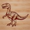 A detailed outline of a dinosaur design suitable for cutting machines or laser cutters.