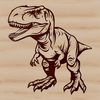 A detailed illustration of a Tyrannosaurus Rex, a prehistoric dinosaur with sharp teeth and claws.