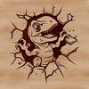 Prehistoric Cutie Smashing Through Walls A prehistoric baby dinosaur's head smashing through a wall, illustration of a vector art.