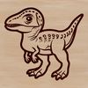 Prehistoric Critter Design A detailed SVG design of a young dinosaur from the ancient era.